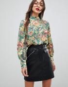 Mango Silk Floral Blouse - Multi