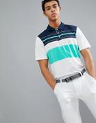 Adidas Golf Ultimate 365 Engineered Polo In White Stripe Cf7991 - White