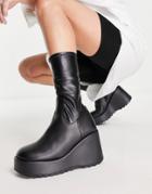 Steve Madden Proceed Wedge Boots In Black