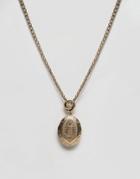 Asos Chain Locket Necklace - Antique Gold