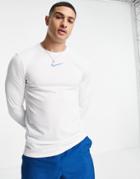 Nike Training Sport Clash Back Print Long Sleeve T-shirt In White