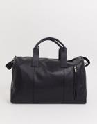French Connection Faux Leather Carryall-black