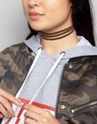 Asos Suede Strand Choker Necklace - Brown