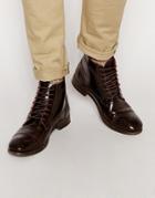 Base London Sunbeam Leather Brogue Boots - Brown