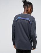 Asos Metallica Oversized Band Long Sleeve T-shirt With Back And Cuff Print - Gray