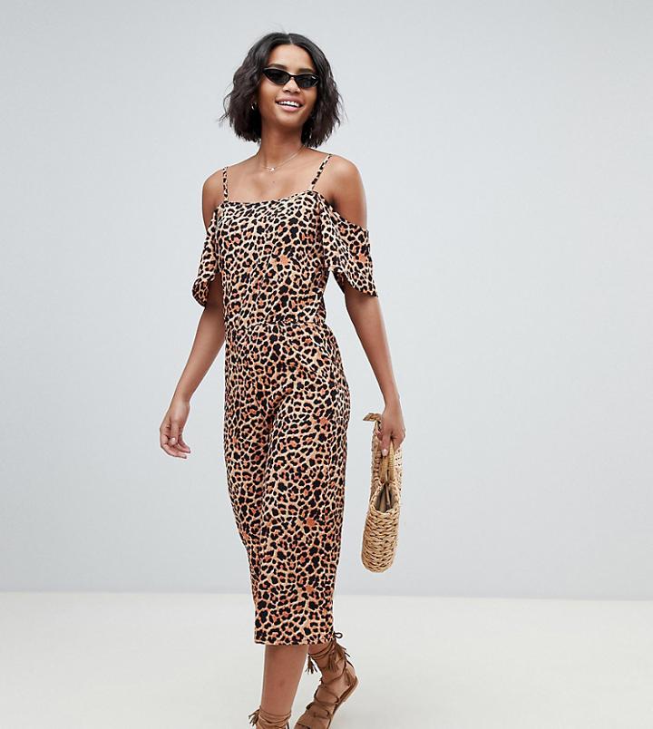 South Beach Beach Jumpsuit In Leopard Print - Multi