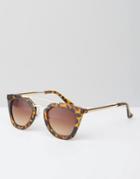 Jeepers Peepers Tortoiseshell Sunglasses With Brow Bar - Tort