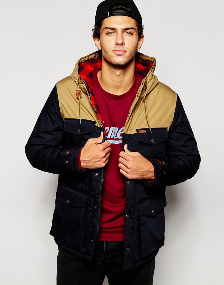 Element Hemlock Parka With Color Block & Flannel Lining - Total Eclipse