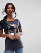 Sugar Dust Freedom T-shirt With Lace Detail - Gray