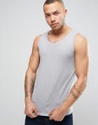Asos Muscle Fit Tank In Gray - Gray