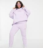 Collusion Plus Oversized Sweatpants With Branding In Lilac - Part Of A Set-purple