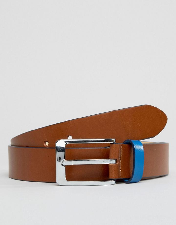 Smith And Canova Slim Leather Belt - Tan