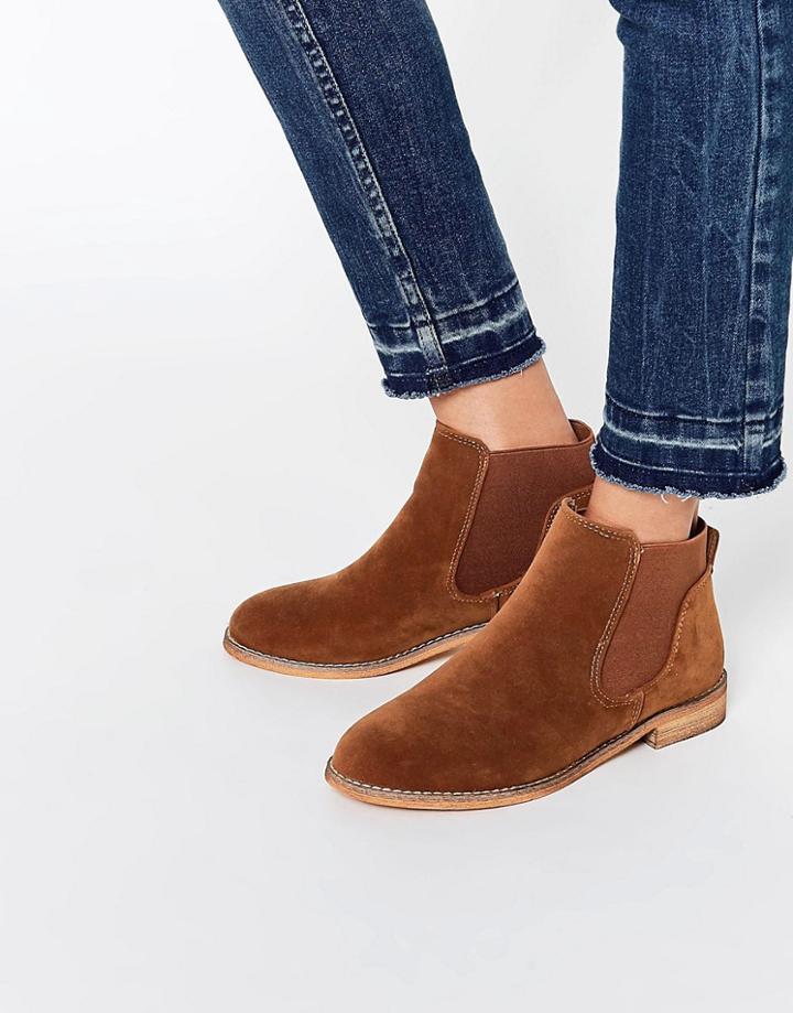 Asos Acute Chelsea Ankle Boots - Orange