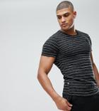 Good For Nothing Tall Muscle T-shirt In Black With Stripes - Black