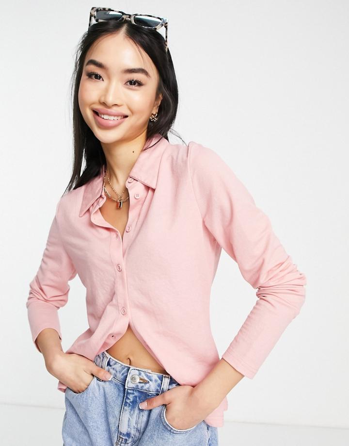Urban Revivo Fitted Shirt In Pink