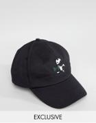 Reclaimed Vintage Inspired Baseball Cap With Panda Embroidery - Black