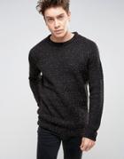 Brave Soul Colored Fleck Sweater - Black