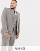 Gianni Feraud Plus Slim Fit Heritage Check Wool Blend Suit Jacket-brown