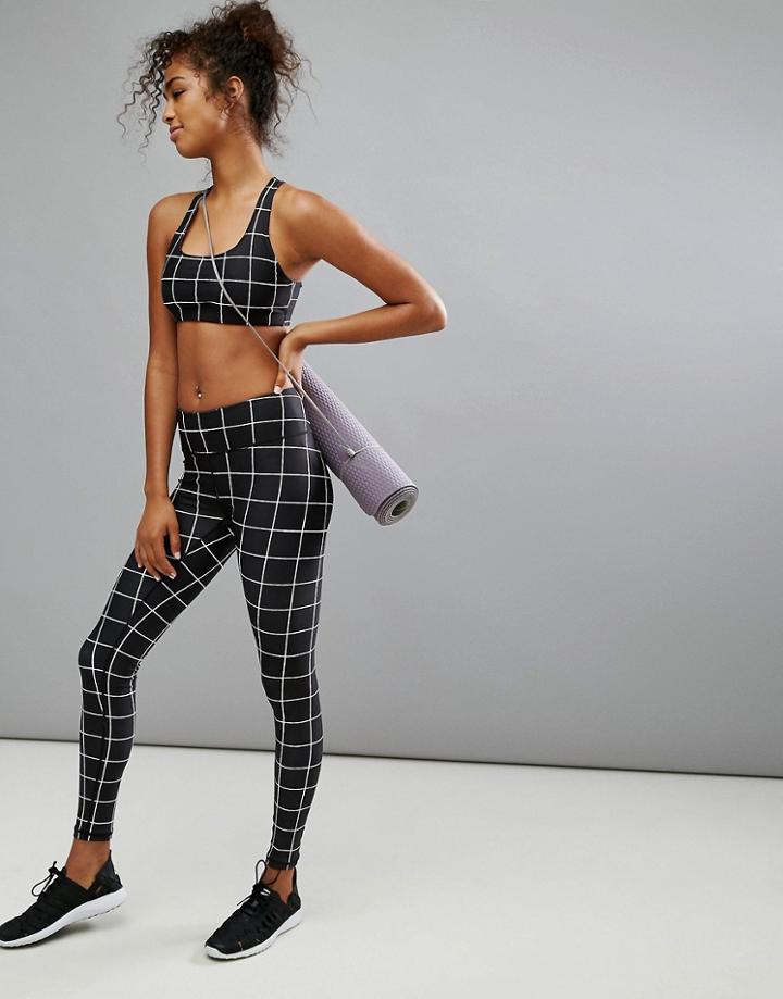 Pop Active By Poprageous Black Grid Gym Legging - Multi