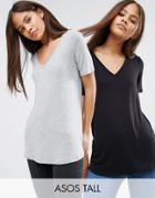 Asos Tall The New Forever T-shirt With Short Sleeves And Dip Back 2 Pa