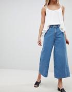 Only Wiky High Waisted Wide Leg Jeans - Blue