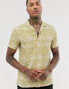 Asos Design Regular Animal Shirt In Ecru - White