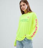 Puma Exclusive To Asos Long Sleeve T-shirt With Techno Logo In Neon Yellow - Yellow