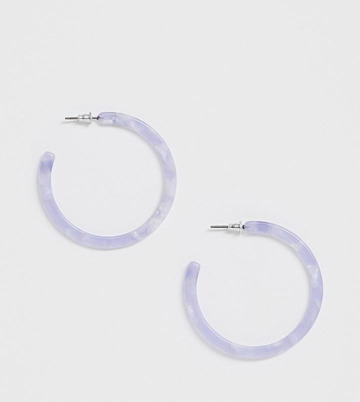 Reclaimed Vintage Tort Hoop Earring - Purple