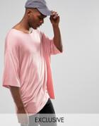 Reclaimed Vintage Oversized Drapey T-shirt - Pink