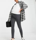 New Look Maternity Acid Wash Leggings In Black