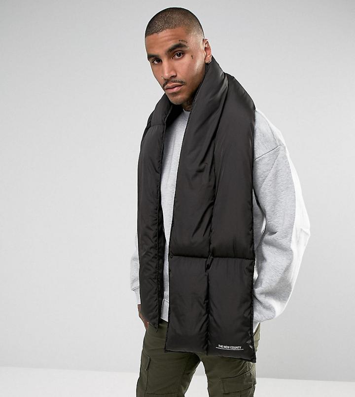The New County Puffer Scarf In Black - Black