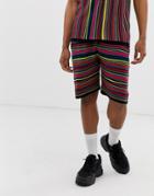 Asos Design Knitted Stripe Two-piece Shorts-multi