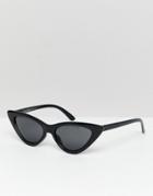 Bershka Cat Eye Sunglasses In Black - Black