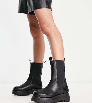 Raid Wide Fit Kendall Pull-on Calf Boots In Black