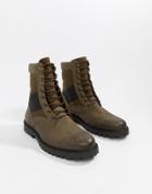Zign Military Boots In Khaki - Green
