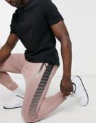 Bershka Coordinating Tracksuit Sweatpants In Pink With Side Print