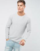 Troy Textured Sweater With Crew Neck - Gray