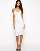 Asos Midi Body-conscious Dress In Texture - White
