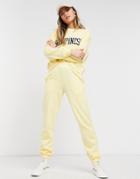 New Look Cuffed Sweatpants Set In Light Yellow