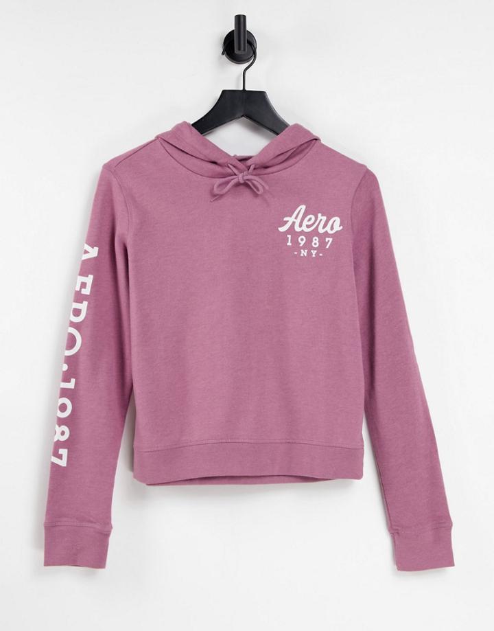 Aeropostale Aero 1987 Ny Hoodie In Wistful Mauve - Part Of A Set-purple