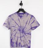 Collusion Unisex Vintage Fit T-shirt With Logo Print And Tie Dye-purple