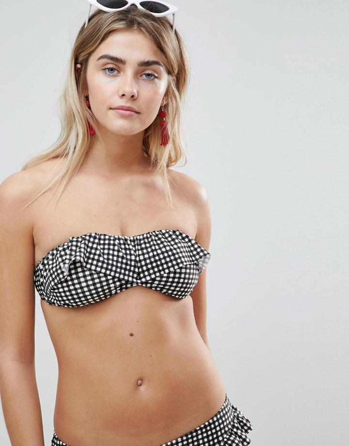 Pieces Ruffle Bandeau Bikini Top - Multi