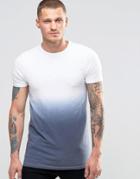 Asos Muscle T-shirt In Slub With Dip Dye Hem