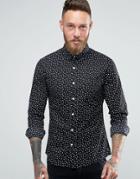 Asos Skinny Oxford Shirt In Khaki With Long Sleeves - Black