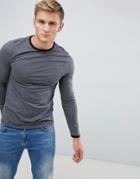 Asos Design Long Sleeve T-shirt With Crew Neck With Contrast Ringer-multi