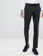 Asos Slim Suit Pants In Charcoal Wool Mix Twill - Gray