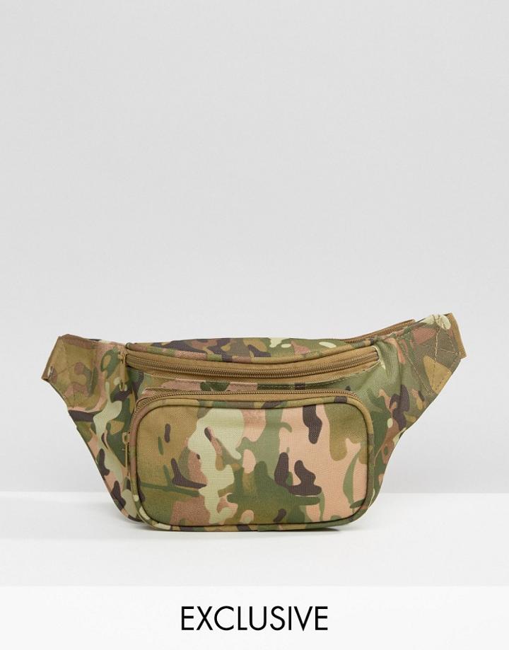 Reclaimed Vintage Inspired Camo Bum Bag - Green