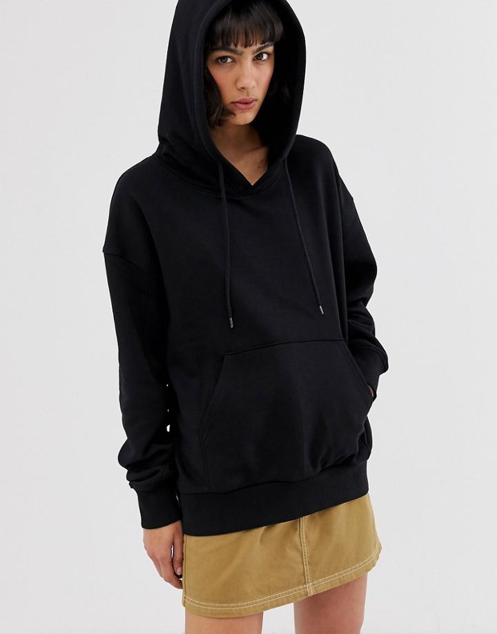 Weekday Oversized Hoodie In Black - Black