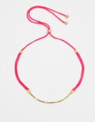 Ottoman Hands Hot Pink Cord Choker - Hot Pink