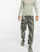 Liquor N Poker Cargo Pants In Geo Army Print With Toggles-green